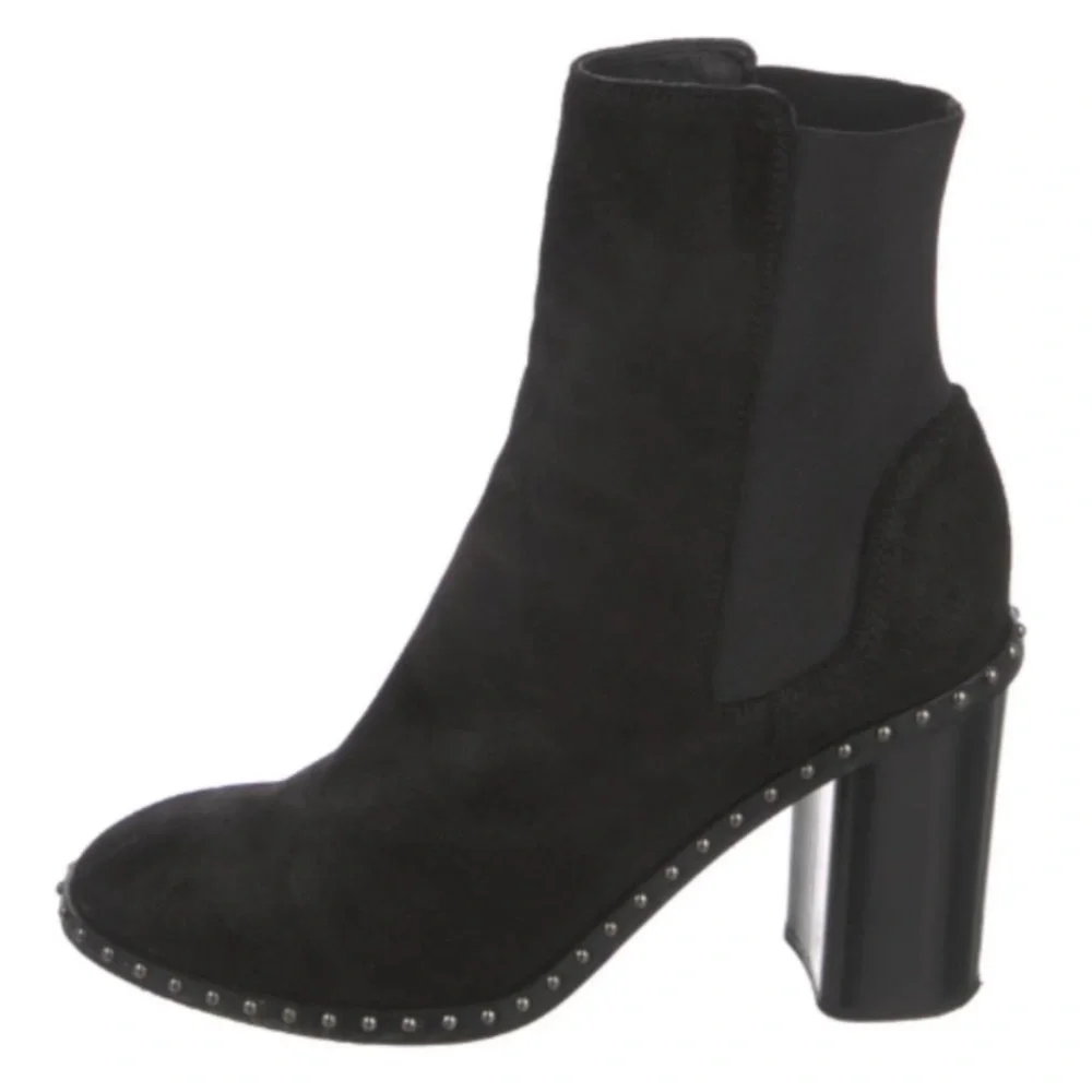 Rag & Bone Romi Waxy Studded Suede Boot in Black